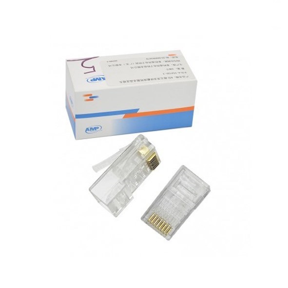 تصویر سوکت شبکه شيشه اي AMP CAT5